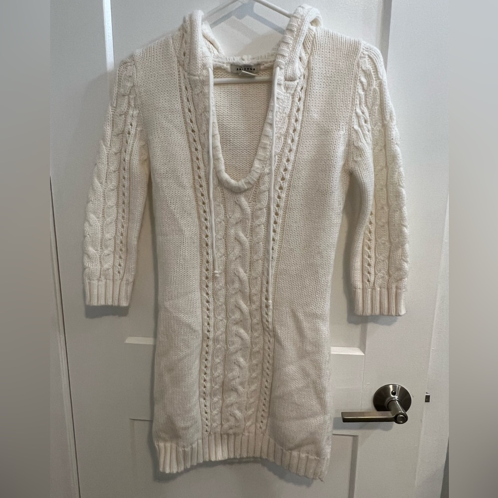 Arizona Cream Quarter Sleeve Sweater Dress